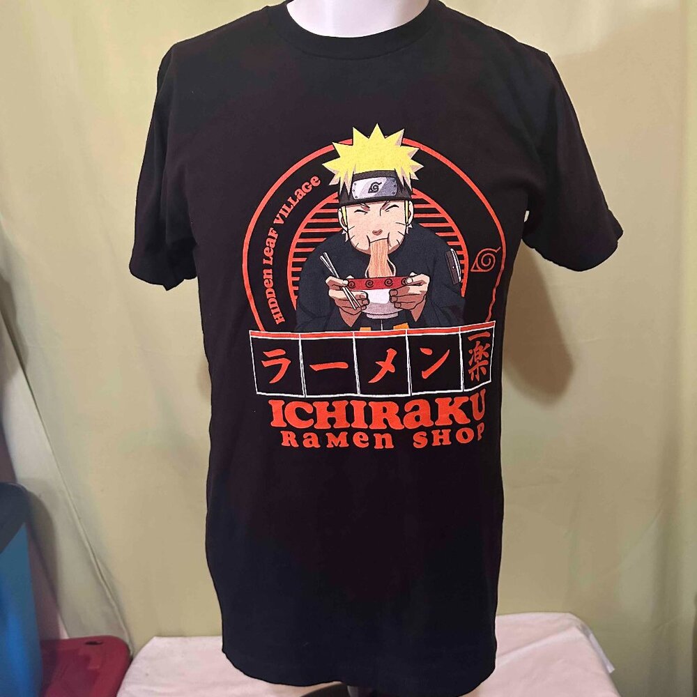 Naruto Uzumaki Ichiraku Ramen Shop Men's Black T Shirt Size Medium Junko Takeuch